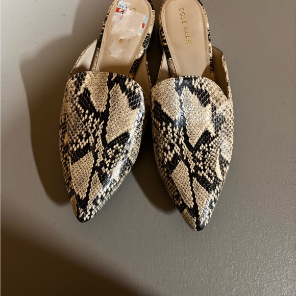 Cole Haan Women's Snakeskin Mules - Black and Cream - Picture 6 of 6